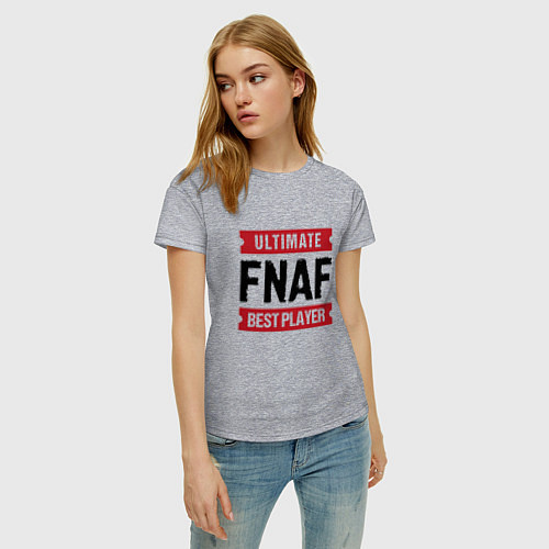 Женская футболка FNAF: таблички Ultimate и Best Player / Меланж – фото 3