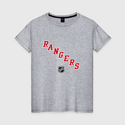 Футболка хлопковая женская New York Rangers NHL, цвет: меланж