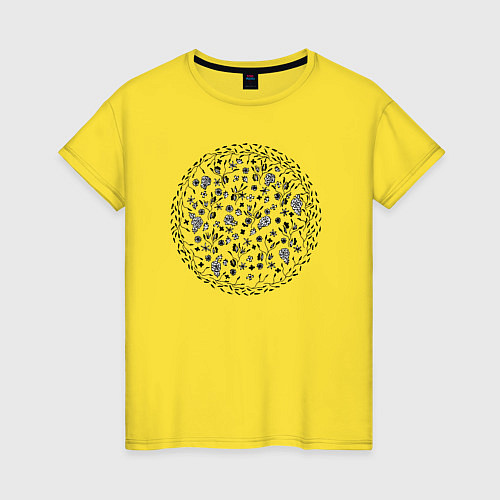 Женская футболка Мандала цветочная / Желтый – фото 1