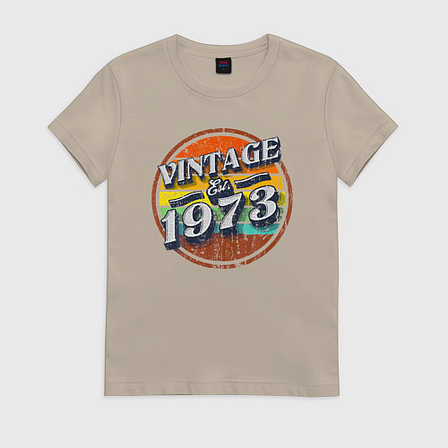 Женская футболка Год изготовления 1973 / Миндальный – фото 1