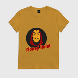 Футболка хлопковая женская Dali - Money Heist, цвет: горчичный