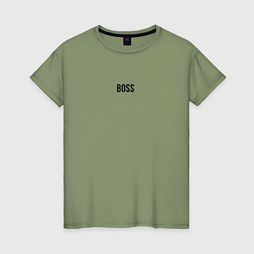 Женская футболка Boss Black Text / Авокадо – фото 1