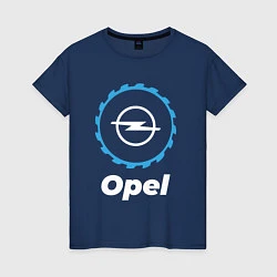 Футболка хлопковая женская Opel в стиле Top Gear, цвет: тёмно-синий