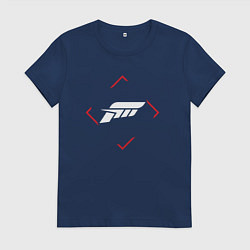 Футболка хлопковая женская Символ Forza Horizon в красном ромбе, цвет: тёмно-синий