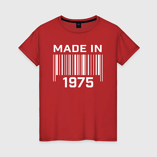 Женская футболка Сделано в 1975 штрихкод / Красный – фото 1