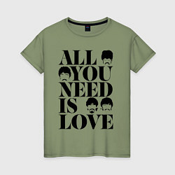 Женская футболка ALL YOU NEED IS LOVE THE BEATLES