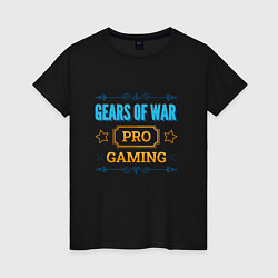 Футболка хлопковая женская Игра Gears of War PRO Gaming, цвет: черный