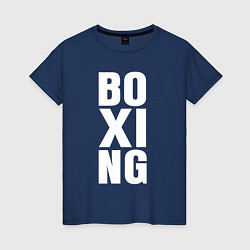 Футболка хлопковая женская Boxing classic, цвет: тёмно-синий