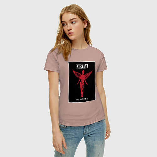 Женская футболка NIRVANA in utero НИРВАНА / Пыльно-розовый – фото 3
