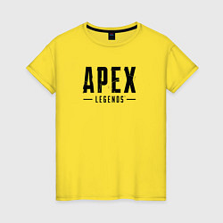 Футболка хлопковая женская Логотип игры Apex Legends, цвет: желтый