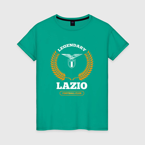 Женская футболка Лого Lazio и надпись Legendary Football Club / Зеленый – фото 1