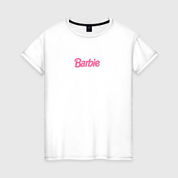 Футболка хлопковая женская Barbie mini logo, цвет: белый