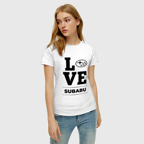 Женская футболка Subaru Love Classic / Белый – фото 3