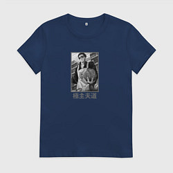 Футболка хлопковая женская Тацу с капустой Путь домохозяина, цвет: тёмно-синий