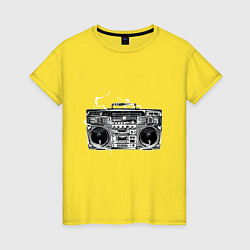 Футболка хлопковая женская Wu-Tang Boombox, цвет: желтый