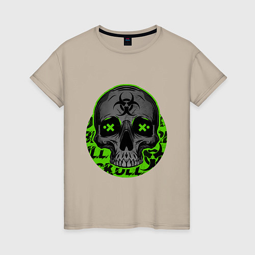 Женская футболка SKULL TOXIC / Миндальный – фото 1