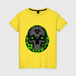 Футболка хлопковая женская SKULL TOXIC, цвет: желтый