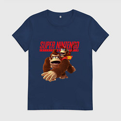 Футболка хлопковая женская Nintendo - DK, цвет: тёмно-синий