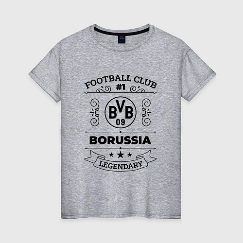 Женская футболка Borussia: Football Club Number 1 Legendary / Меланж – фото 1