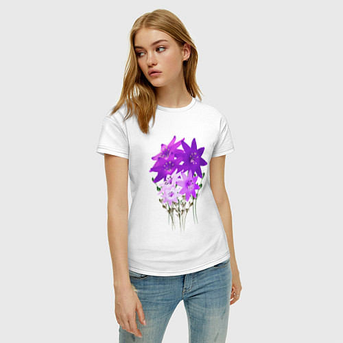 Женская футболка Flowers purple light / Белый – фото 3