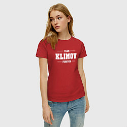 Футболка хлопковая женская Team Klimov Forever - фамилия на латинице, цвет: красный — фото 2