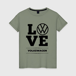 Футболка хлопковая женская Volkswagen Love Classic, цвет: авокадо