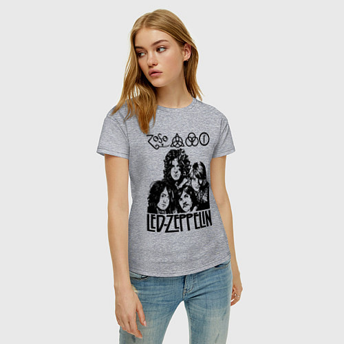 Женская футболка Led Zeppelin Black / Меланж – фото 3