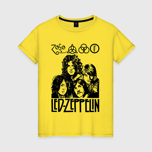 Женская футболка Led Zeppelin Black / Желтый – фото 1