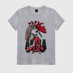 Футболка хлопковая женская Akira anime, цвет: меланж