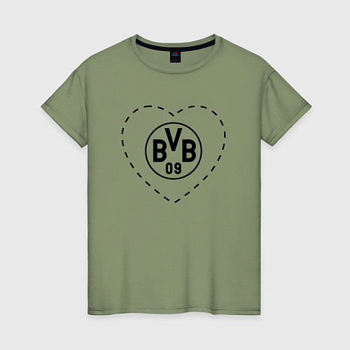 Женская футболка Лого Borussia в сердечке / Авокадо – фото 1