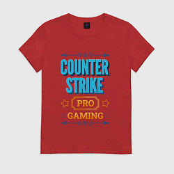 Футболка хлопковая женская Игра Counter Strike PRO Gaming, цвет: красный