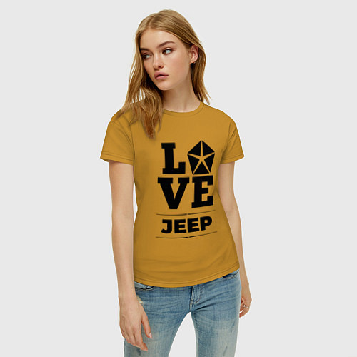 Женская футболка Jeep Love Classic / Горчичный – фото 3