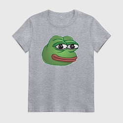 Футболка хлопковая женская Пепе Лягушонок доволен, цвет: меланж