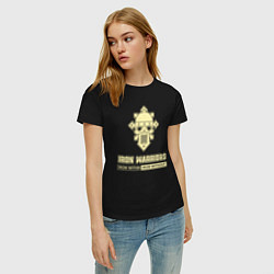 Футболка хлопковая женская Железные воины хаос винтаж лого, цвет: черный — фото 2