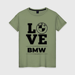 Футболка хлопковая женская BMW love classic, цвет: авокадо