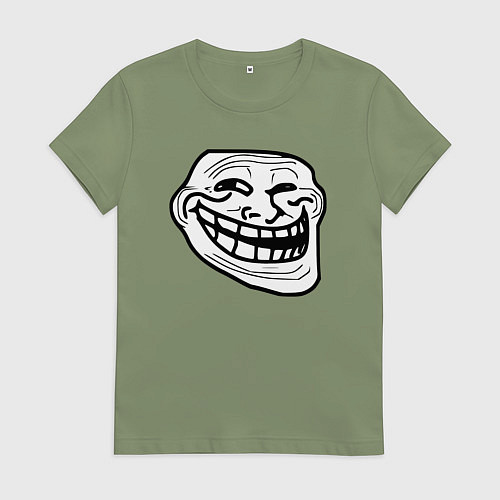 Женская футболка Тролльфейс улыбается мем / Авокадо – фото 1