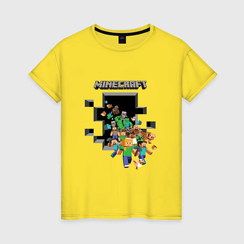 Женская футболка Логотип Майнкрафт / Желтый – фото 1