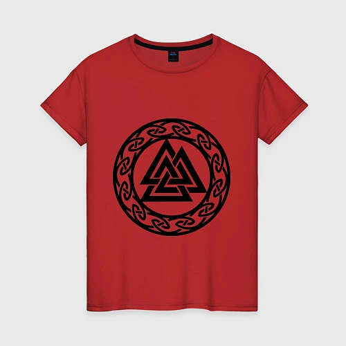 Женская футболка Валькнут - символ Одина / Красный – фото 1