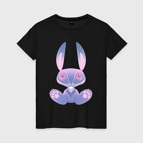Женская футболка Кролик синий / Черный – фото 1