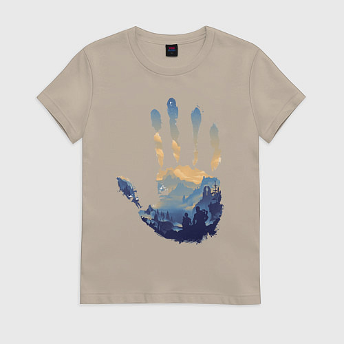 Женская футболка Отпечаток ладони Кратоса / Миндальный – фото 1