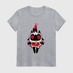 Футболка хлопковая женская Воскресшая овечка - Cult of the lamb, цвет: меланж