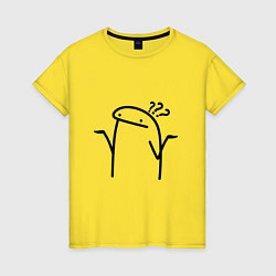 Футболка хлопковая женская Непонимающий Флорк, цвет: желтый