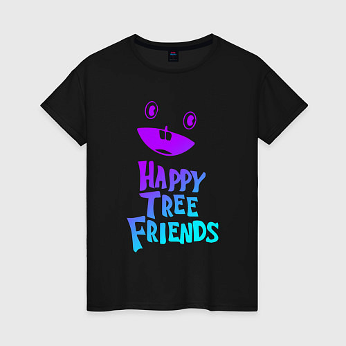 Женская футболка Happy Three Friends - NEON / Черный – фото 1