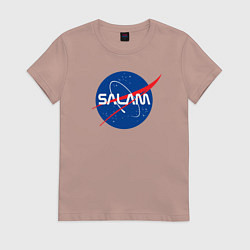 Футболка хлопковая женская SALAM, цвет: пыльно-розовый