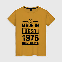 Футболка хлопковая женская Made in USSR 1976 limited edition, цвет: горчичный