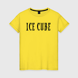 Футболка хлопковая женская Ice Cube - logo, цвет: желтый