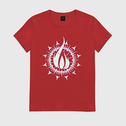 Футболка хлопковая женская In flames - logo neon, цвет: красный