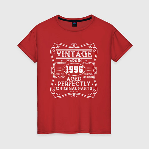 Женская футболка Винтаж 1996 этикетка / Красный – фото 1
