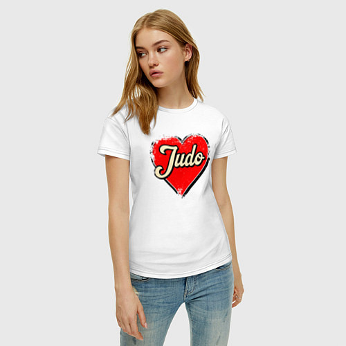 Женская футболка Сердце дзюдо / Белый – фото 3