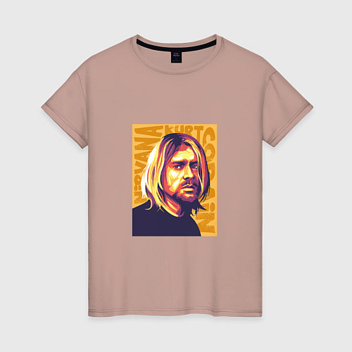 Женская футболка Nirvana - Cobain / Пыльно-розовый – фото 1